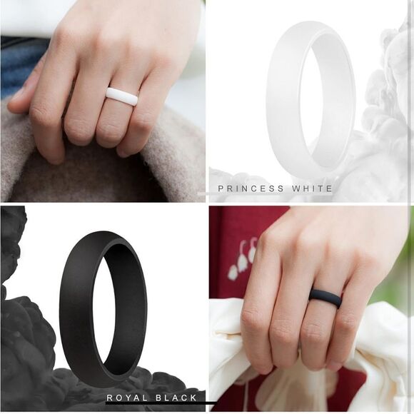 Silicone Wedding Bands Pack of 5 - Picture 2 of 4